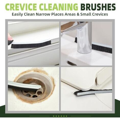 Brosses de nettoyage - Brosses à joints de carrelage, brosses à poils durs, produits de nettoyage pour la cuisine, les toilettes et la salle de bain (lot de 3, noir)