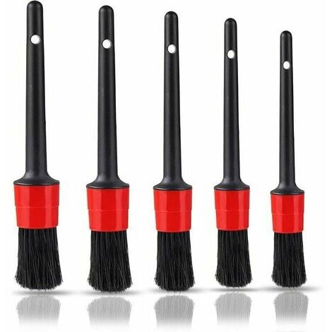 Brosses de nettoyage de voiture Brosse de nettoyage automatique, 5 pièces Ensemble de brosses de nettoyage automatique pour voiture, moto, roues, tableau de bord, intérieur, extérieur, cuir