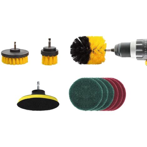 Brosses de nettoyage pour perceuses et tournevis + tampons, 10 pièces amio-02593