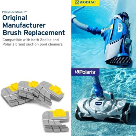 Brosses de nettoyage Zodiac Cyclone (paquet de 2) pour robots de nettoyage de piscine Zodiac MX6 et MX8 - Numéro de pièce d'origine R0714400 - Nettoie efficacement les débris de feuilles.