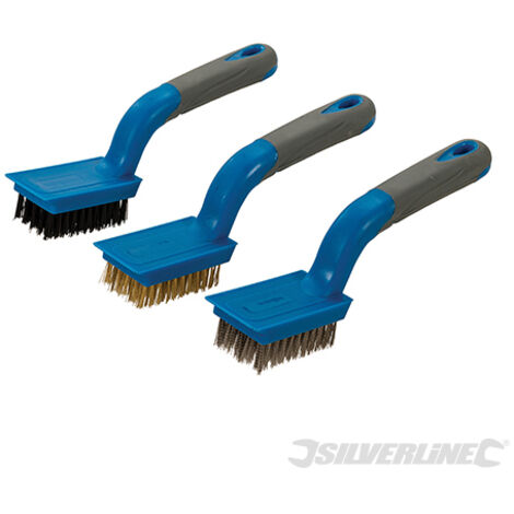 Jeu 3 brosses métalliques moyennes assorties - 5 rangs