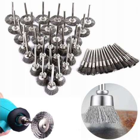 Brosses pour mini-meuleuse, 45 pièces, brosses en acier de 3 mm, multifonctions