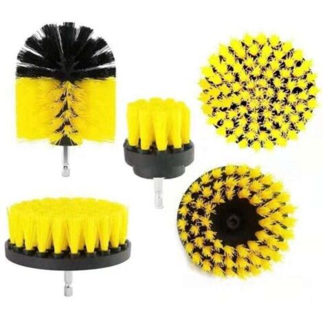 Brosses pour perceuse - lot de 5 brosses pour perceuse électrique, idéales pour le carrelage de piscine, la salle de bain, les toilettes, la céramique, le marbre, la voiture et les applications automo