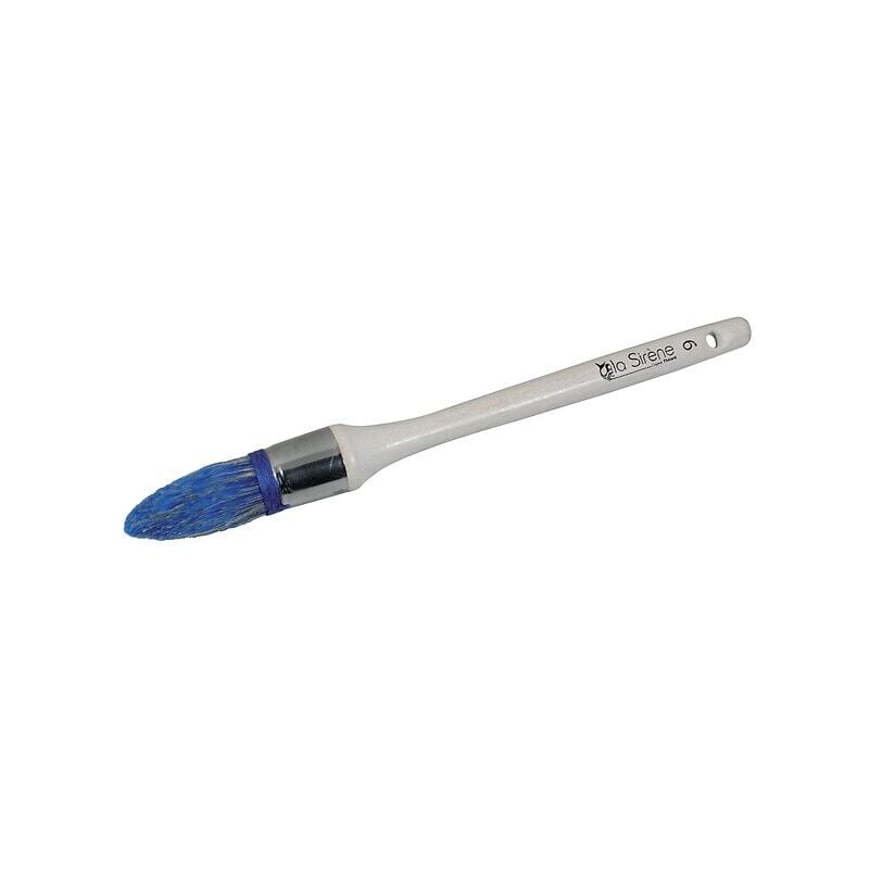 Brosses rondes à rechampir soie synthétique bleue manche bois verni - Ø 29 mm - THÉARD