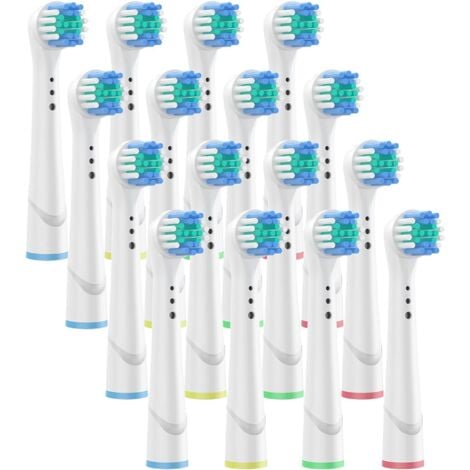 WAY Brossette de Rechange Pour Oral-B Têtes de Brosse à Dents Electrique Precision Clean - Pack de 16