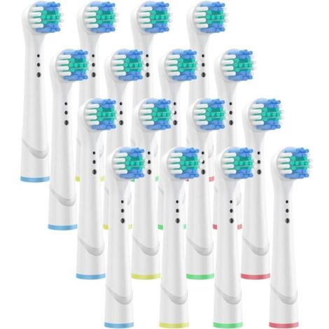 Brossette de Rechange Pour Oral-B Têtes de Brosse à Dents Electrique Precision Clean - Pack de 16
