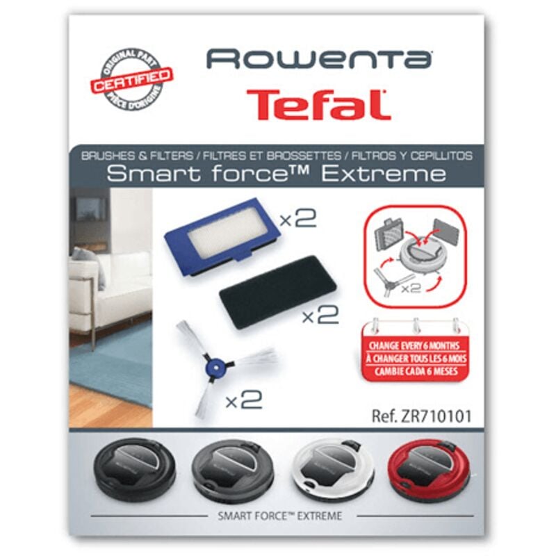 Rowenta - Kit de 2 brossettes latérales+ 2 filtres plissés + 2 filtres mousses pour Aspirateur ZR710101