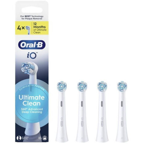 Brossettes - ORAL-B - IO refills Ultimate Clean - Pack de 4 - Blanc