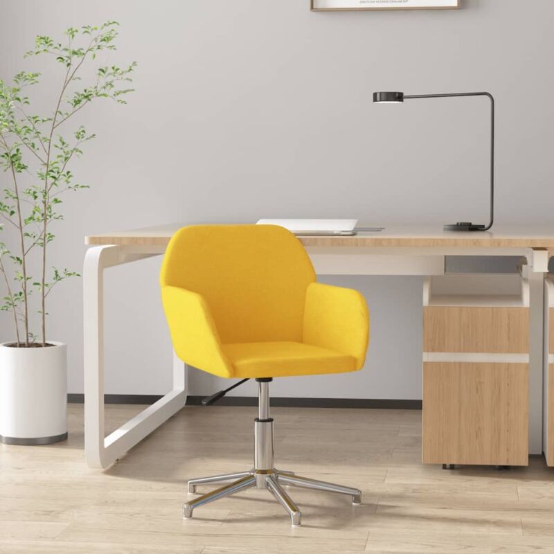 Bürostuhl Drehbar Hellgelb Stoff Vidaxl
