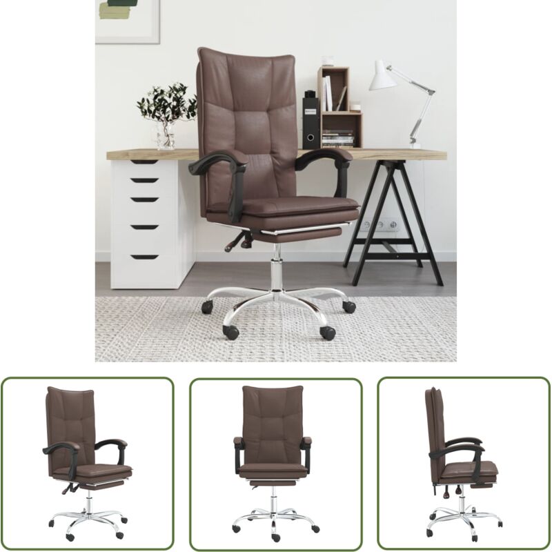 Vidaxl Braun Bürostuhl Mit Liegefunktion Kunstleder