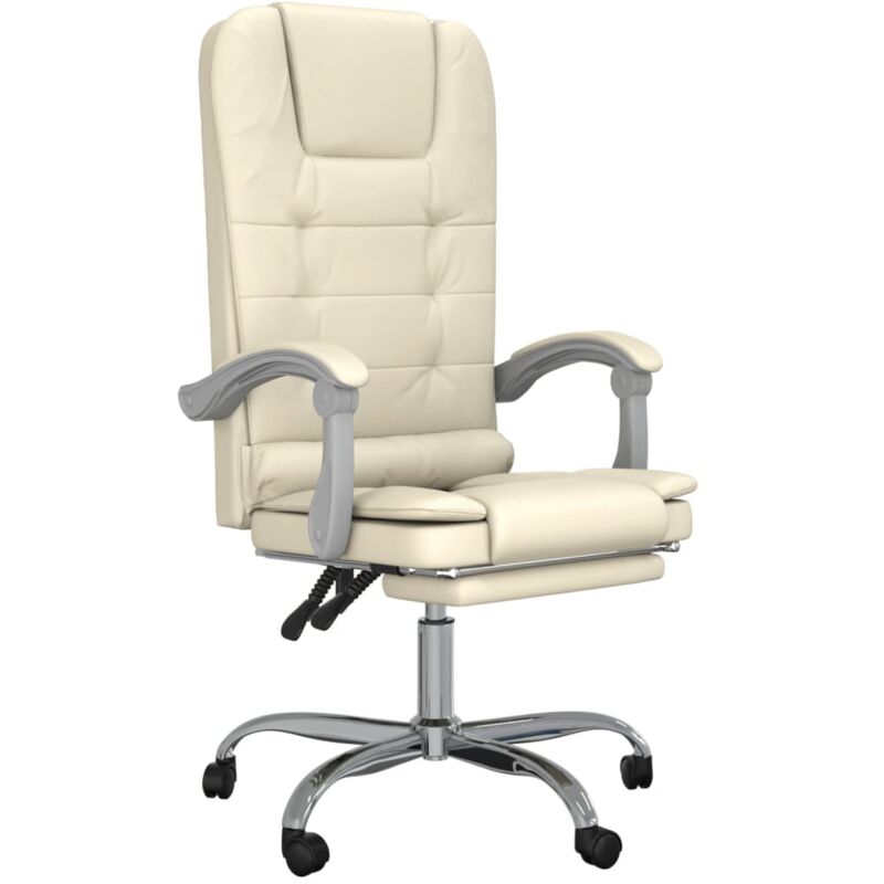 Vidaxl Beige Bürostuhl Mit Massagefunktion Creme Kunstleder