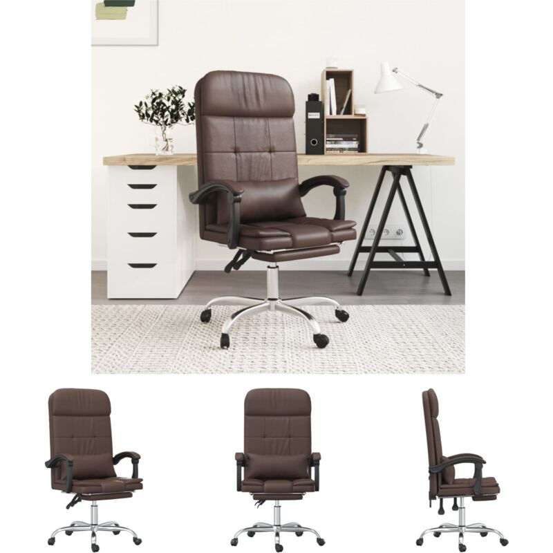 Vidaxl Braun The Living Store Bürostuhl Mit Massagefunktion Kunstleder - Bürostühle