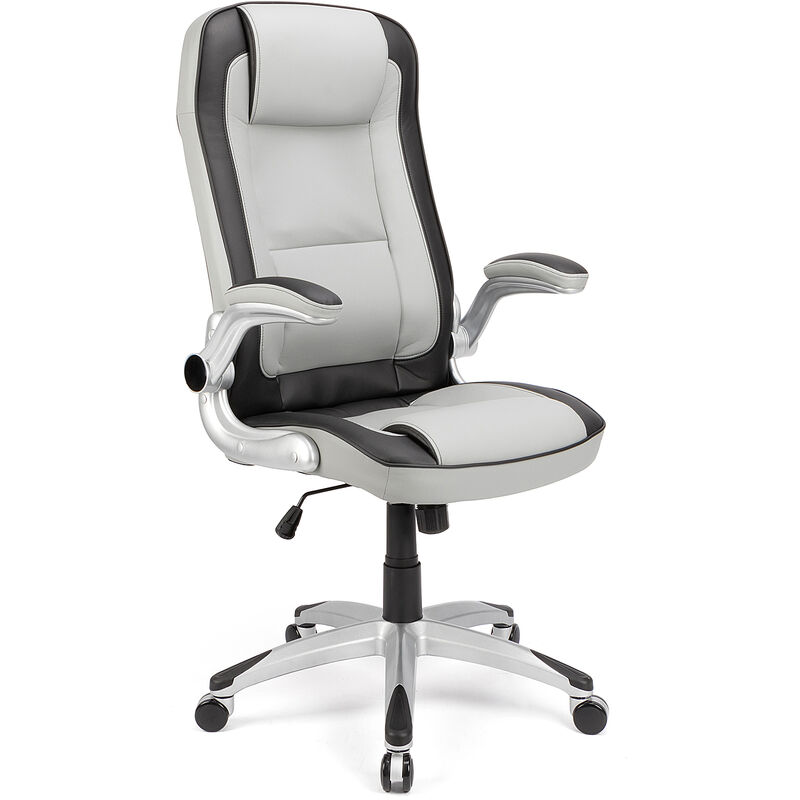 Bürostuhl und Sessel ® Racing Stuhl Bürostuhl Gaming Stuhl Chefsessel PU-Drehstuhl, grau - Futurefurniture