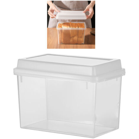 Brotaufbewahrungsbox – Luftdichte, multifunktionale Kunststoffbox – 3,4 l mit luftdichtem Deckel für Sandwiches und andere Lebensmittel – Aufbewahrung im Kühlschrank und in der Küche – Leicht zu reini