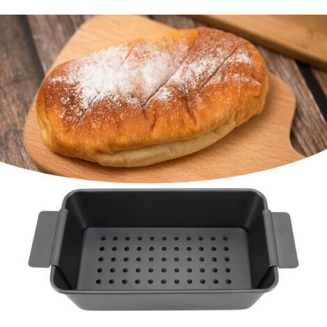 Brotbackform, Hackbratenform mit Abtropfschale aus Kohlenstoff, hervorragende Wärmeleitfähigkeit, Antihaftbeschichtung, ofenfest