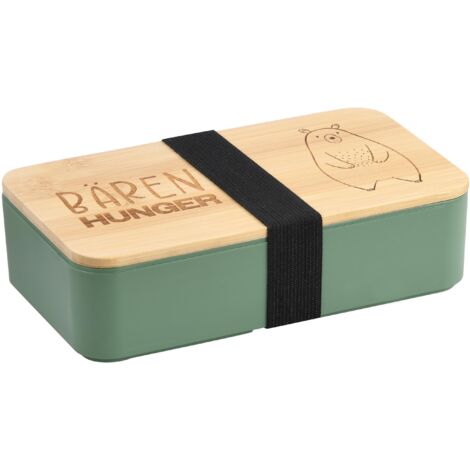 Brotdose „Bärenhunger“, grün, FSC