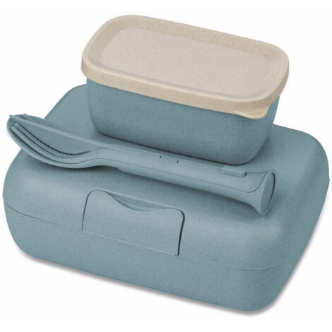 Brotdose mit Trennwand CANDY READY + Besteck-Set, 4-teilig, KOZIOL