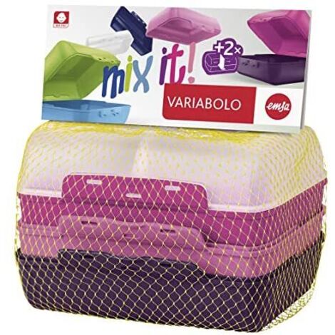 EMSA GMBH Brotdose Variabolo mit 2 Trennwänden 4teilig Girls