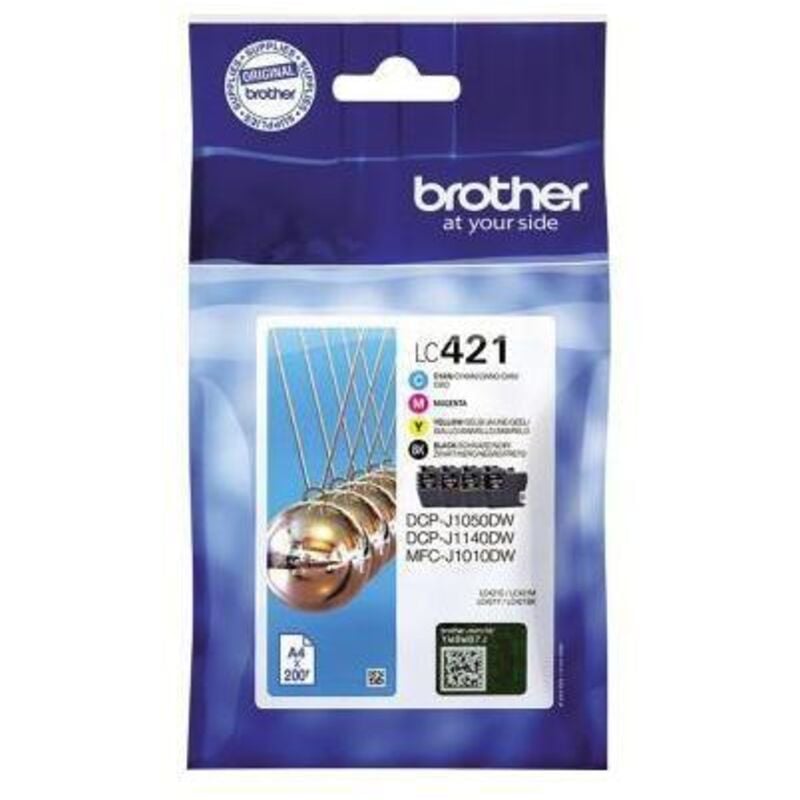 Image of Tintenpatrone Originalzubehör LC-421 ca. 4 x 200 Seiten schwarz mehrfarbig 4 St./Pack.