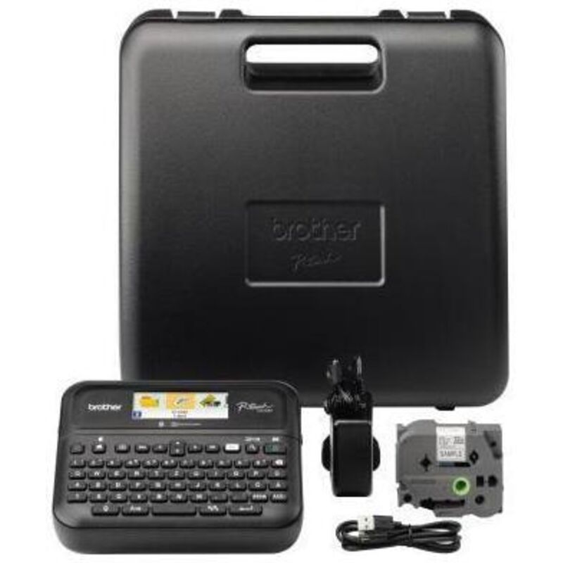 Beschriftungsgerät PT-D610BTVP 3 Display-Zeilen 8 Schriftgrößen 7 Druckzeilen inkl. TZe-Schriftbandkassette (24 mm x 4 m schwarz auf weiß)