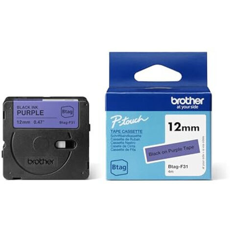 brother BROTHER 12MM Black on Purple BTAGF31 Ribbon