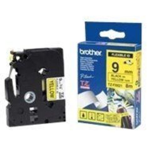 BROTHER Cinta laminada Amarillo / negro (Flexibles) 9mm