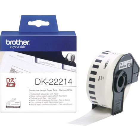 Brother DK-22214 Rouleau d'étiquettes 12 mm x 30.48 m papier blanc 1 pc(s) fixation permanente DK22214 Etiquette univer
