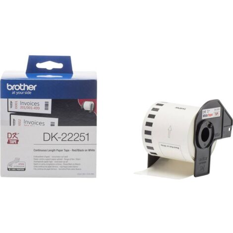 Brother DK-22251 ruban d'étiquette Noir et rouge sur blanc