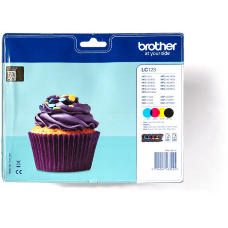 Brother LC-123VALBP cartuccia d'inchiostro 4 pz Originale Nero, Ciano, Magenta, Giallo