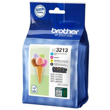Brother LC-3213VAL cartouche d'encre 4 pièce(s) Original Rendement élevé (XL) Noir, Cyan, Magenta, Jaune