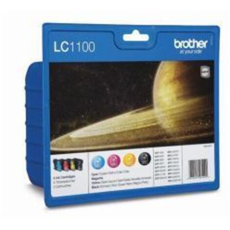 Brother LC1100VALBPRF cartuccia d'inchiostro 4 pz Originale Resa standard Nero, Ciano, Magenta, Giallo