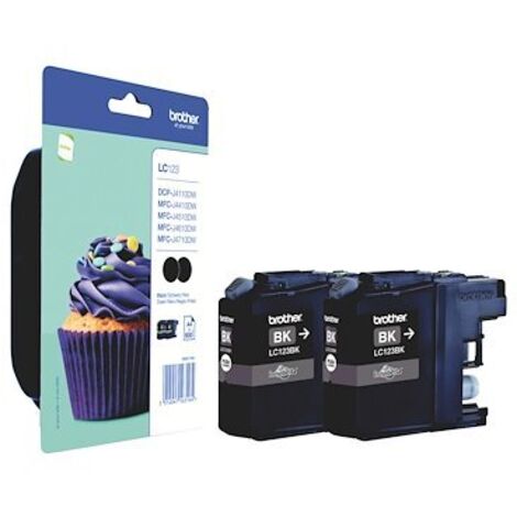 Brother LC123 Pack cartouche de 2 couleurs noire pour imprimante jet d'encre