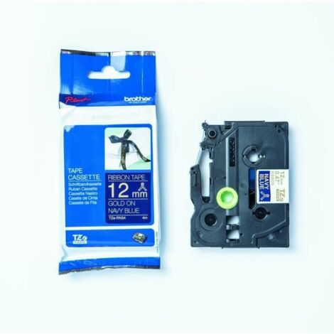 brother P-TOUCH TZERN34 - textiles Schriftband, gold auf marineblau, 12mm (TZE-RN34)