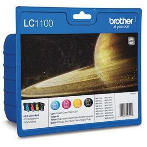 BROTHER Tintenset LC-1100c/m/y/bk Blistertinte + Security-Tag
