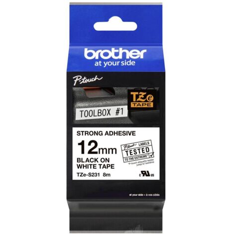 Brother TZe, TZ TZe-S231 Couleur de ruban: blanc Couleur de police:noir 12 mm 8 m