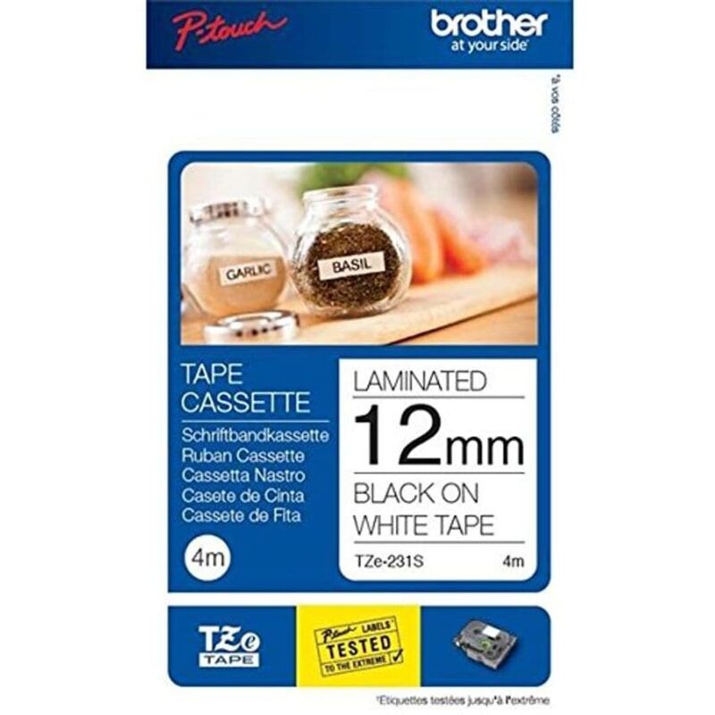 Brother - P-Touch Black On Clear Label Tape 12mm x 4m - TZE131S
