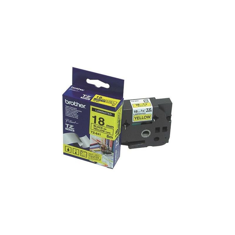 TZE-641 18MM P-touch Tape Black/Yellow - Brother