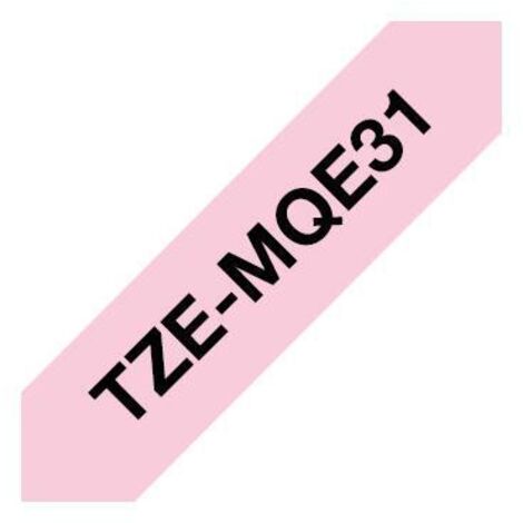 Brother TZEMQE31 nastro per etichettatrice Nero su rosa TZe