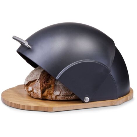 Brotkasten, Bambus/Kunststoff, schwarz