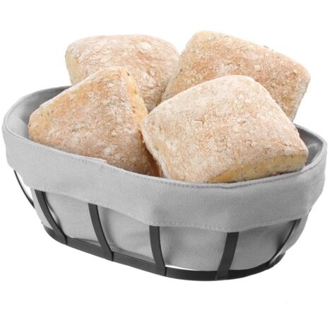 Brotkorb mit grauer Tasche, rund - Hendi 427118
