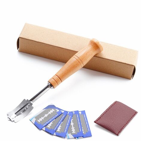 Brotschneidemesser-Set mit Holzgriff und 5 Klingen – Bäckerwerkzeug