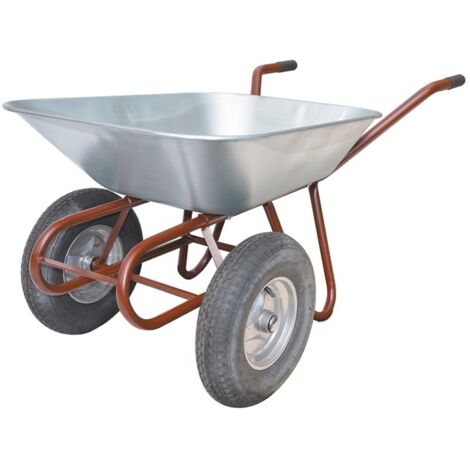 Brouette à deux roues 85l, roue pneumatique, 24kg, jante en acier avec roulements à billes