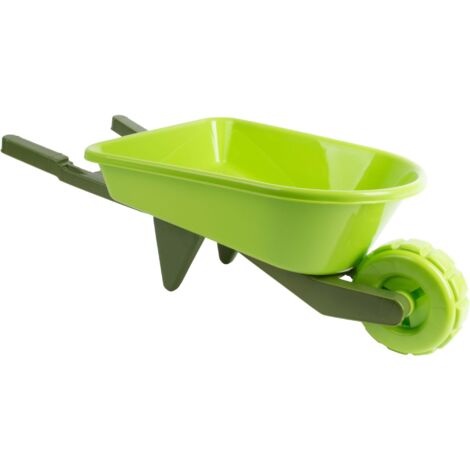 Brouette enfant en plastique - L 28,4 x l 65,8 x H 19,5 cm - Vert - Livraison gratuite
