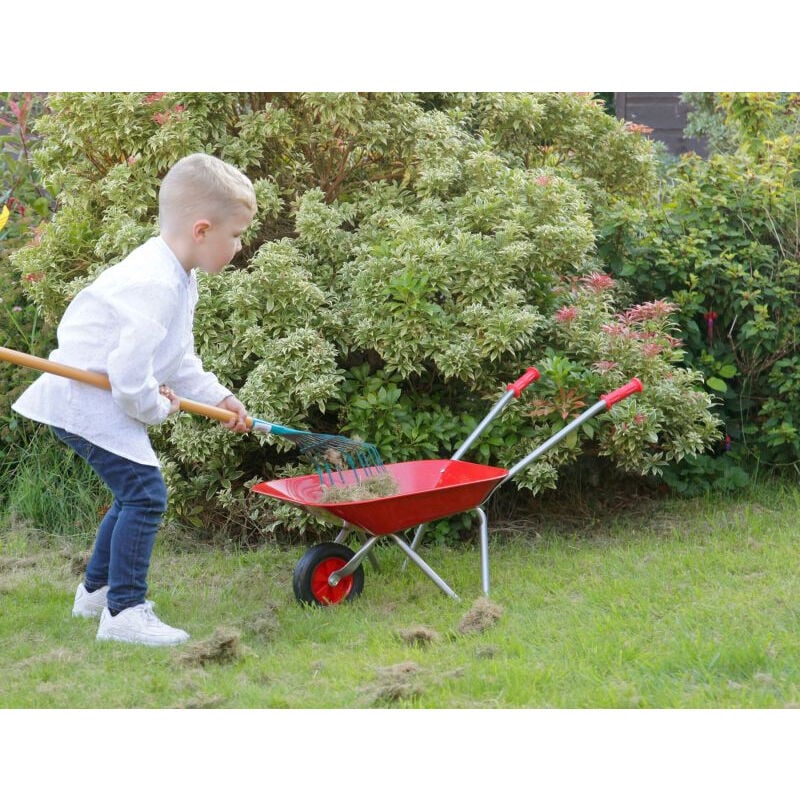Brouette enfant métal rouge