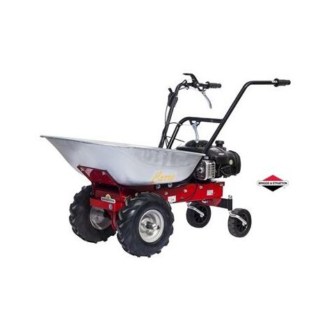 Brouette motorisée 85L – Charge 100 kg – Moteur 125cc – Pneus 13" pour terrains accidentés – Vitesse réglable jusqu'à 3,6 km/h – Eurosystems