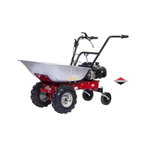 Brouette motorisée 85L – Charge 100 kg – Moteur 125cc – Pneus 13" pour terrains accidentés – Vitesse réglable jusqu'à 3,6 km/h – Eurosystems