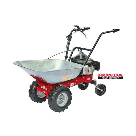 Brouette motorisée 160cc – Cuve galvanisée 85L – Charge max 100 kg – Roues gonflables 13x5.00-6 – Moteur HONDA GCV 140 – Eurosystems