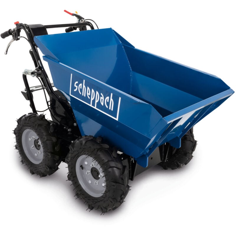 Scheppach - Dumper - Benne motorisée thermique DP3000 - Charge maximale de 300kg - 5,6 cv - 4 roues motrices - 3x marche avant / 1x marche arrière