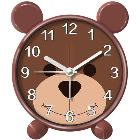 Brown Bear Kids Alarm Clock Early Childhood Education Desktop Children Silent Alarm Clock for Students Bedroom