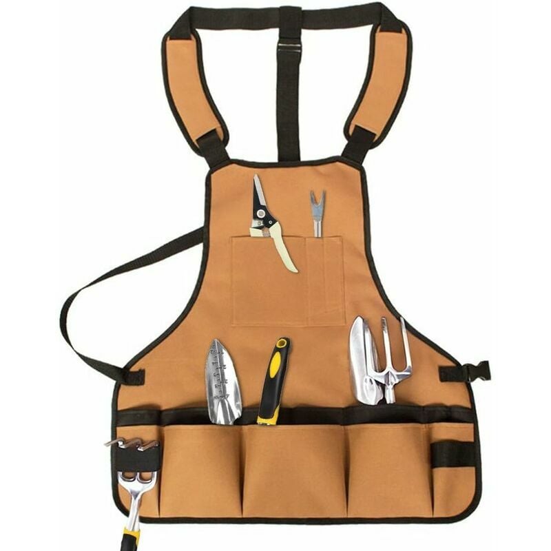 Brown Cotton Nylon Waterproof Tool Apron